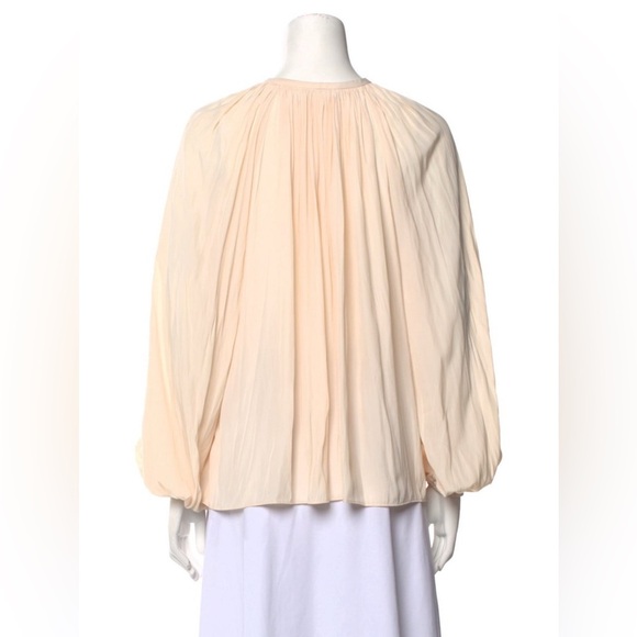 Ramy Brook Cream Blouse with Tie Front and Voluminous Sleeves - Picture 9 of 9